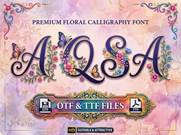 Aqsa Font Download: Elegant Floral Calligraphy for Designers