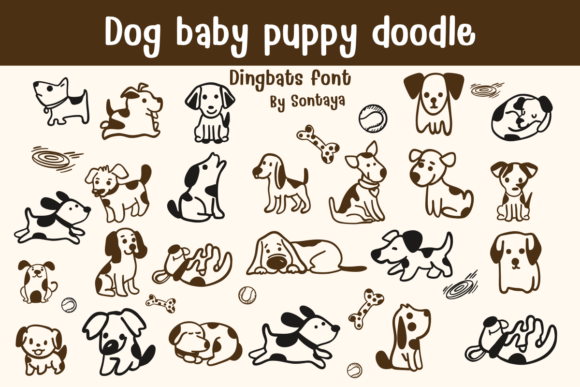 Baby Dog Puppy Doodle Font for Playful Web Design