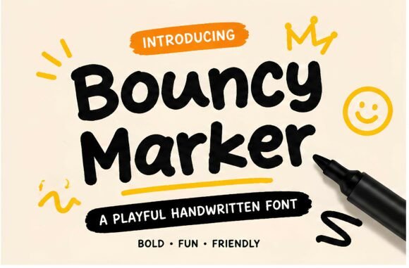 Bouncy Marker: A Playful Typeface for Modern Editorial Design