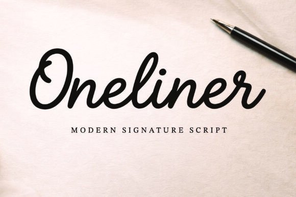 Oneliner: A Modern Script Font for Editorial Design