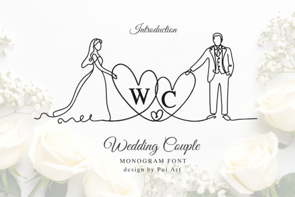 Wedding Couple Monogram Font for Crafters
