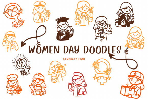 Women Day Doodles Font for Branding